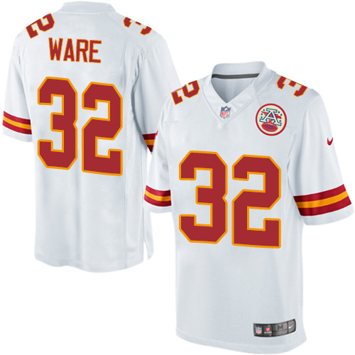 Men's Limited Spencer Ware Nike Jersey White Road - #32 NFL Kansas City Chiefs